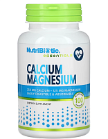 Calcium Magnesium 2:1 (Кальций и магний 250 & 125 мг) 100 капсул (NutriBiotic)