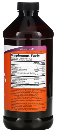 Liquid Glucosamine & Chondroitin with MSM 473 мл (Now Foods) фото 2
