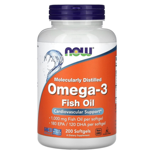 Omega-3 1000 мг (Омега-3) 200 капсул (Now Foods)