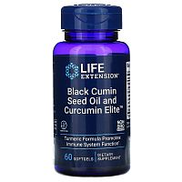 Black Cumin Seed Oil and Curcumin Elite СРОК 11/24 60 мягких капсул (Life Extension)