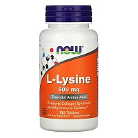 L-Lysine (L-лизин) 500 мг 100 таблеток (Now Foods)
