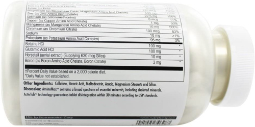 Amino-Max (Хелатные Минералы) 250 таблеток (KAL) фото 3