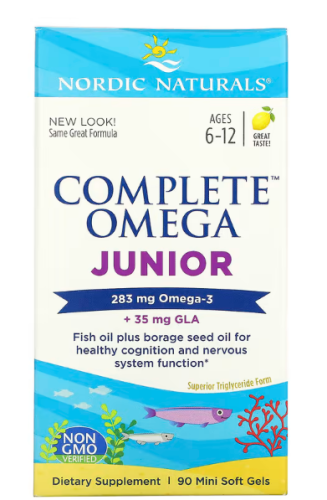 Complete Omega Junior (омега для детей от 6 до 12 лет) лимон 283 мг 90 гел капсул (Nordic Naturals) 