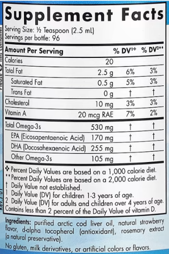 Children's DHA  Ages 1-6 (ДГК для детей от 1 до 6 лет) клубника 530 мг 237 мл (Nordic Naturals) фото 2