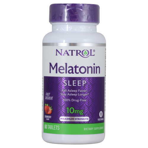 Melatonin 10 mg Fast Dissolve (вкус клубника) 75 таблеток (Natrol) СРОК 28/02/22