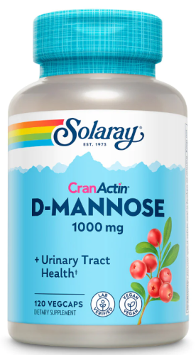 D-Mannose 1000 mg CranActin (D-манноза 1000 мг с экстрактом клюквы) 120 вег капс (Solaray)