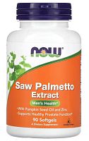 Saw Palmetto Extract With Pumpkin Seed Oil and Zinc 90 мягких капсул (Now Foods)