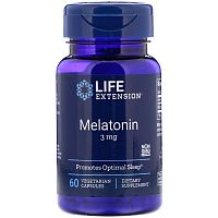 Melatonin 3 мг (Мелатонин) 60 вег капс (Life Extension)