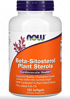 Beta-Sitosterol Plant Sterols (Бета-ситостерол) 1000 мг 180 гелевых капсул (Now Foods)