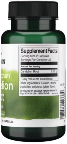 Dandelion Root 515 mg (Корень Одуванчика 515 мг) 60 капсул (Swanson) фото 4