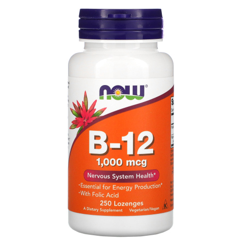 Vitamin B-12 1000 мкг (Витамин Б12) 250 леденцов (Now Foods)