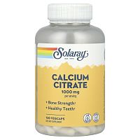 Calcium Citrate 1000 mg (Цитрат кальция 1000 мг) 120 вег капсул (Solaray)