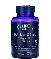 Hair Skin & Nails Collagen Plus Formula 120 таб (срок 31.01.26) (Life Extension)