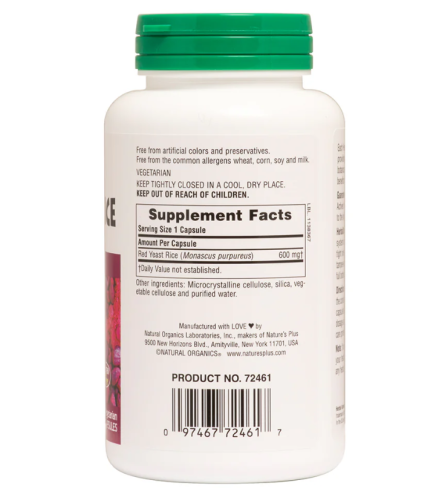Red Yeast Rice 600 mg Herbal Actives (Красный дрожжевой рис 600 мг) 120 веган капсул (NaturesPlus) фото 3