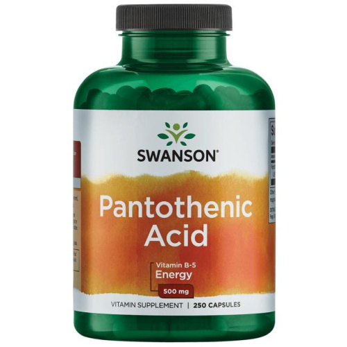 Pantothenic Acid 500 mg (Vitamin B-5) 250 капсул (Swanson)