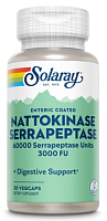 Nattokinase 150 мг Serrapeptase 30 мг (Наттокиназа и Серрапептаза) 30 вег капсул (Solaray)