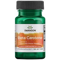 Beta Carotene Vitamin A 10000 IU (СРОК 11/24) (Витамин А 3000 мкг) 100 мягких капсул (Swanson)