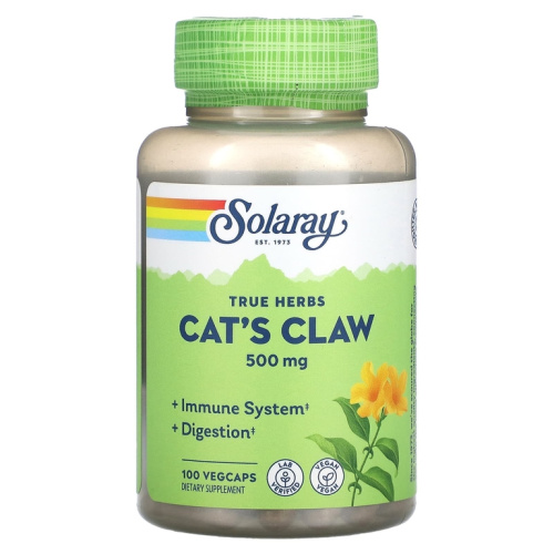 Cat`s Claw 500 mg (Кошачий Коготь 500 мг) 100 вег капсул (Solaray)