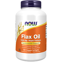 Flax Seed Oil Organic 1000 мг (Органическое Льняное Масло) 120 вег гел капс (Now Foods)