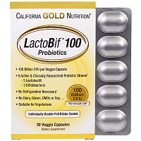 LactoBif Probiotic (Пробиотики 100 млрд КОЕ) 30 капсул (California Gold Nutrition)