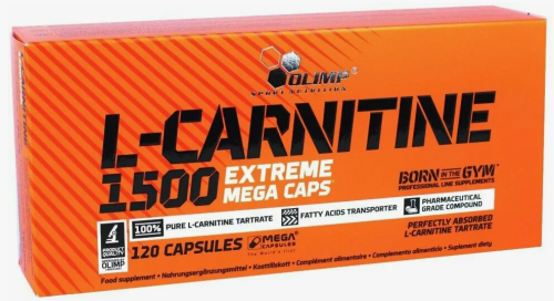 L-Carnitine Extreme Mega 1500 мг (Л-Карнитин тартрат) 120 капсул (Olimp)