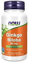 Ginkgo Biloba (Гинкго Билоба) 60 мг 120 вег капсул (Now Foods)