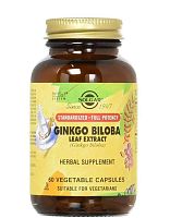 Ginkgo Biloba Leaf Extract (Экстракт листьев Гинкго Билоба) 60 вег капсул (Solgar)