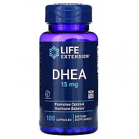 DHEA 15 мг 100 капсул (Life Extension).