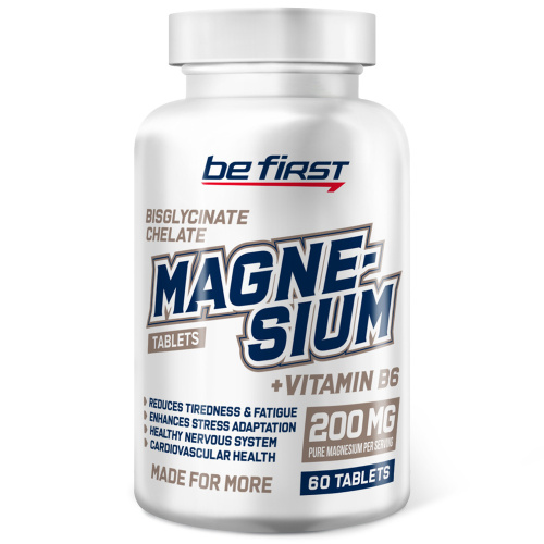 Magnesium Chelate + B6 (магний бисглицинат хелат + Б6) 60 таблеток (Be First)