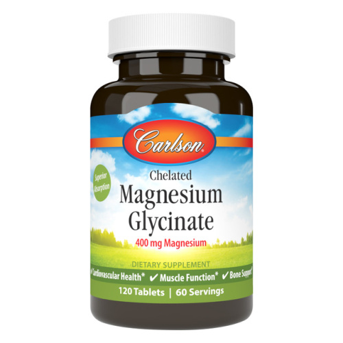 Chelated Magnesium Glycinate 400 mg (хелат магний глицинат 400 мг) 120 таблеток (Carlson Labs)
