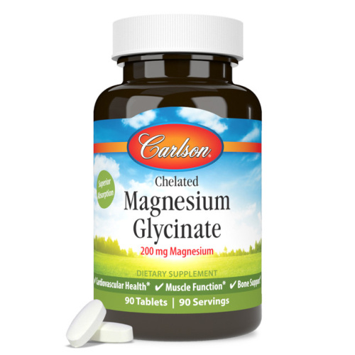 Chelated Magnesium Glycinate 200 mg (хелат магний глицинат 200 мг) 90 таблеток (Carlson Labs) фото 3