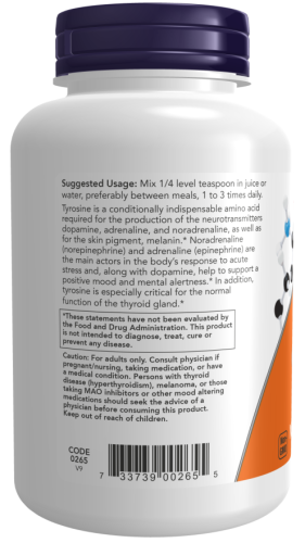 L-Tyrosine Pure Powder (Л-Тирозин в порошке) 113 грамм (Now Foods) фото 2