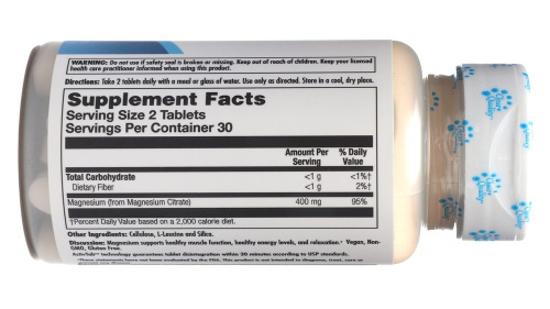 Magnesium Citrate 400 мг (Цитрат магния) 60 таблеток (KAL) фото 3