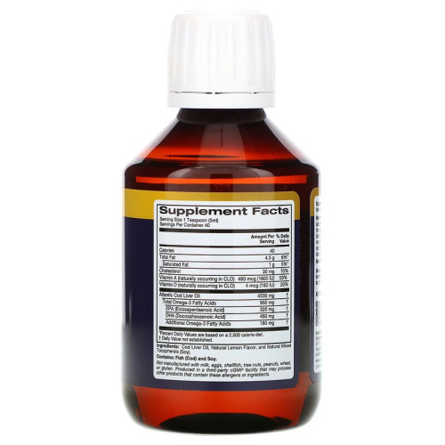 COD Liver Oil 960 мг Omega-3 (Масло печени трески) 200 мл (Oslomega) срок 12.22 фото 3