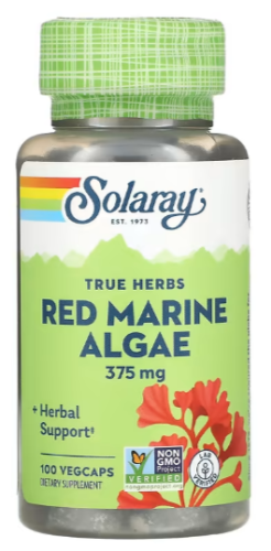 Red Marine Algae 375 mg (Красные Морские Водоросли 375 мг) 100 вег капсул (Solaray)