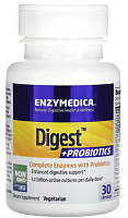 Digest + Probiotics срок 08.2024 (Пищеварительные ферменты с пробиотиками) 30 капсул (Enzymedica)