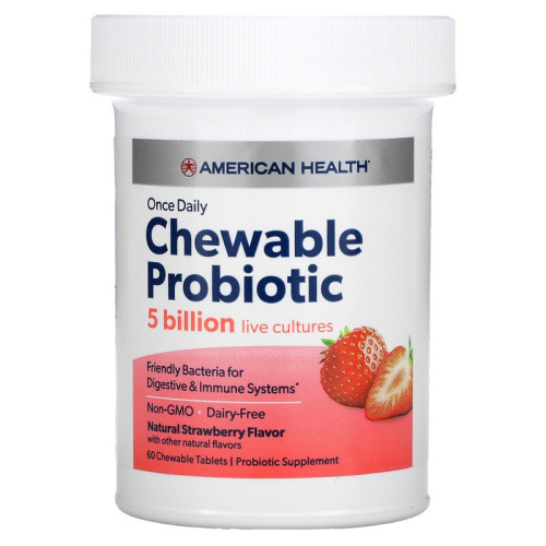 Chewable Probiotic 5 Billion (Жевательные Пробиотики) 60 таблеток (American Health) фото 2