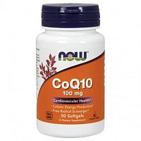 CoQ10 100 мг (Коэнзим Q10) 50 мягких капсул (Now Foods)