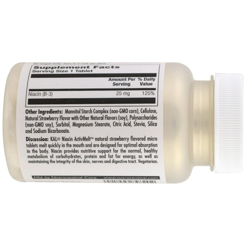 Niacin 25 mg ActivMelt (Ниацин 25 мг) 200 микро таблеток (KAL) фото 2
