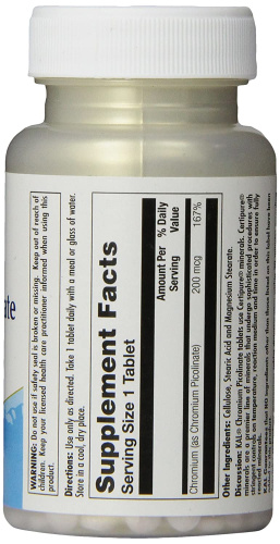 Chromium Picolinate 200 мкг (Хром пиколинат) 60 таблеток (KAL) фото 2