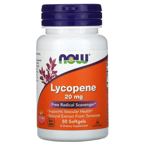 Lycopene 20 мг (Ликопин) 50 мягких капсул (Now Foods)