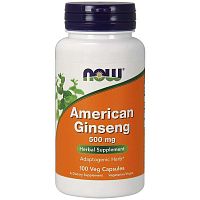 AMERICAN GINSENG 500 мг (Жень-шень) 100 вег капсул (Now Foods)