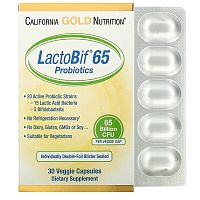 LactoBif Probiotic (Пробиотики 65 млрд КОЕ) 30 капсул (California Gold Nutrition)