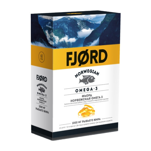 Fjord Norwegian Omega-3 600 мг 60 капсул (Valentis Norway AS)