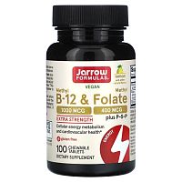 Methyl B-12 & Methyl Folate (Метил B-12 и метилфолат) 100 жев таблеток (Jarrow Formulas)
