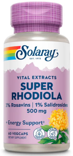 Super Rhodiola 500 mg Extracts (Родиола Розовая Экстракт 500 мг) 60 вег капсул (Solaray)