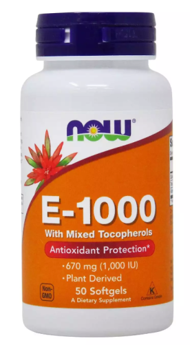 Vitamin E-1000 Mixed Tocopherols (Витамин Е смешанные токоферолы) 50 капсул (Now Foods) фото 6