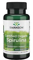 Certified Organic Spirulina (Сертифицированная органическая спирулина) 500 мг 180 таблеток (Swanson)