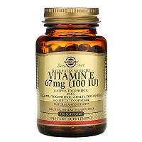 Vitamin E (Витамин E) Mixed Tocopherol 67 мг (100 IU) 100 мягких капсул (Solgar)