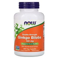Ginkgo Biloba 120 мг (Гинкго Билоба) 200 капсул (Now Foods)